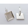 Náušnice visiace štvorec - rhodium - 16x16mm - 1 pár (bez obsahu niklu) Náušnice visiace štvorec - rhodium - 16x16mm - 1 pár (bez obsahu niklu)