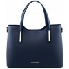 Kožená shopper kabelka Olimpia Tuscany Leather Farba: Tmavomodrá Kožená shopper kabelka Olimpia Tuscany Leather Farba: Tmavomodrá