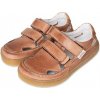 Vlnka dětské barefootové kožené tenisky na suchý zip Oly hnědá Vlnka dětské barefootové kožené tenisky na suchý zip Oly hnědá
