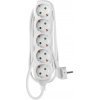 Predlžovací kábel 2 m / 5 zásuviek / biely / PVC / 1 mm2 Predlžovací kábel 2 m / 5 zásuviek / biely / PVC / 1 mm2