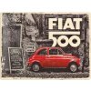 Plechová ceduľa Fiat 500 Retro, 40 x 30 cm Plechová ceduľa Fiat 500 Retro, 40 x 30 cm
