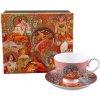 Šálka na čaj s motívom Alfons Mucha – hnedá 200 ml Šálka na čaj s motívom Alfons Mucha – hnedá 200 ml
