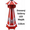 MKSTOR Dekoratívny Solárny drevený maják s LED svetlom do záhrady 110cm, červený MKSTOR Dekoratívny Solárny drevený maják s LED svetlom do záhrady 110cm, červený