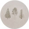 Clayre & Eef Béžový servírovací tanier so stromčekmi Natural Pine Trees 33 x 1 cm