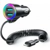 Nabíječka do auta Joyroom JR-CL25, 2x USB + kabel Lightning (černá) Nabíječka do auta Joyroom JR-CL25, 2x USB + kabel Lightning (černá)