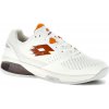 Pánska tenisová obuv Lotto Raptor Hyperpulse 300 Clay All White/Etruscan Red EUR 43 Pánska tenisová obuv Lotto Raptor Hyperpulse 300 Clay All White/Etruscan Red EUR 43