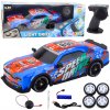 RC športové auto s podsvietenou karosériou a driftovacími kolesami – modré RC športové auto s podsvietenou karosériou a driftovacími kolesami – modré