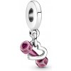 Charms Pandora 799545C01 činka a srdce, strieborný Charms Pandora 799545C01 činka a srdce, strieborný