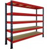 Trestles Regál 1800 x 2400 x 800 mm 5 políc čiernočervená