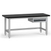 Pracovný stôl do dielne G4 so závesným boxom na náradie, MDF + PVC doska, 1 zásuvka, 1800 x 750 x 800 mm, grafit Pracovný stôl do dielne G4 so závesným boxom na náradie, MDF + PVC doska, 1 zásuvka, 1800 x 750 x 800 mm, grafit