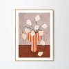 Moikka Plagát White Flowers in Striped Vase by Frankie Penwill 30x40 Moikka Plagát White Flowers in Striped Vase by Frankie Penwill 30x40