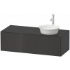 DURAVIT White Tulip závesná skrinka pod umývadlo na dosku vpravo, 1 zásuvka, 1300 x 550 x 408 mm, grafit vysoký lesk, WT4977RH1H1 DURAVIT White Tulip závesná skrinka pod umývadlo na dosku vpravo, 1 zásuvka, 1300 x 550 x 408 mm, grafit vysoký lesk, WT4977RH1H1