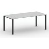 Rokovací kancelársky stôl PRIMO INFINITY, 200x90 cm, čierna podnož, biela Rokovací kancelársky stôl PRIMO INFINITY, 200x90 cm, čierna podnož, biela