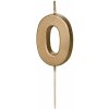 Sviečka PartyDeco Číslo 0 gold 4,5cm Sviečka PartyDeco Číslo 0 gold 4,5cm
