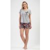 Dámské pyžamo šortky Motýli - šedá - S Dámské pyžamo šortky Motýli - šedá - S