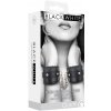 Shots Ouch! Black & White Plush Bonded Leather Ankle Cuffs, putá na nohy s plyšovým polstrovaním Shots Ouch! Black & White Plush Bonded Leather Ankle Cuffs, putá na nohy s plyšovým polstrovaním