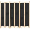 VidaXL 6-dielna paravánová stena 248186 čierna 170 x 240 cm