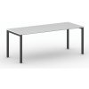 Rokovací kancelársky stôl PRIMO SQUARE, 200x80 cm, čierna podnož, biela Rokovací kancelársky stôl PRIMO SQUARE, 200x80 cm, čierna podnož, biela