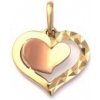 KA 8202 Zlatý prívesok srdce z kombinovaného zlata