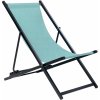 BELIANI Skladacia plážová stolička tyrkysová látkové sedadlo čierny rám ležadlo na terasu s nastaviteľným operadlom