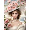 NORIMPEX Diamantové maľovanie Dievča v kvetinovom klobúku 30 x 40 cm