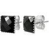 Šperky eshop - Náušnice z ocele 316L - čierny brúsený zirkónový štvorec, 9 mm X13.18 Šperky eshop - Náušnice z ocele 316L - čierny brúsený zirkónový štvorec, 9 mm X13.18
