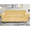 Elastický plyšový poťah na dvojmiestnu pohovku BestBerg / svetložltá Elastický plyšový poťah na dvojmiestnu pohovku BestBerg / svetložltá