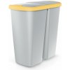Prosperplast COMPACTA Q DUO popolavý so žltým vekom 45 l
