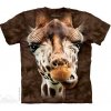 Pánske batikované tričko The Mountain - Giraffe - hnedé Veľkosť: S Pánske batikované tričko The Mountain - Giraffe - hnedé Veľkosť: S