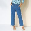 7/8 cargo nohavice zo strečového denimu modrá 040 Blancheporte 7/8 cargo nohavice zo strečového denimu modrá 040 Blancheporte