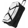 Travelite Basics Wheeled Duffle exp. Black/white taška Travelite Basics Wheeled Duffle exp. Black/white taška