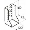 DEMA Trámový záves vnútorný 120x75x160x2,0 mm DEMA Trámový záves vnútorný 120x75x160x2,0 mm