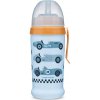 Canpol babies Športová fľaša so silikónovou nevylievacou slamkou AUTA 350 ml svetlo modrá Canpol babies Športová fľaša so silikónovou nevylievacou slamkou AUTA 350 ml svetlo modrá
