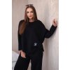 Fashionweek talianska súprava nohavíc a blúzky voľný pohodlný štýl K6171 čierna