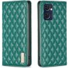 Peňaženkové kožené puzdro Diamond Lattice Flip na Oppo Reno 7 5G - Zelená Peňaženkové kožené puzdro Diamond Lattice Flip na Oppo Reno 7 5G - Zelená