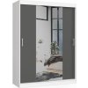 Signal Šatníková skriňa CLP 150 cm posuvná so zrkadlom - biela/grafit Signal Šatníková skriňa CLP 150 cm posuvná so zrkadlom - biela/grafit