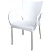 MEGA PLAST Stolička záhradná SMART plast, AL nohy, biela MEGA PLAST Stolička záhradná SMART plast, AL nohy, biela
