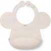 Babyono silikónový podbradník s nastaviteľným zapínaním béžový
