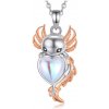 For Silver Náhrdelník Axolotl s mesačným kameňom - Striebro 925 For Silver Náhrdelník Axolotl s mesačným kameňom - Striebro 925
