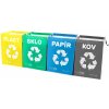 Tašky na tříděný odpad SORT EASY 4 METAL, 30x30x40cm, 4x36l, 4ks Tašky na tříděný odpad SORT EASY 4 METAL, 30x30x40cm, 4x36l, 4ks