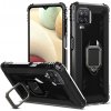 Puzdro Samsung Galaxy A12 / M12 karbonové s držiakom čierna farba Puzdro Samsung Galaxy A12 / M12 karbonové s držiakom čierna farba