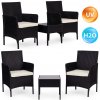 MultiGarden DN602 Záhradná súprava 2 kreslá + stolík, tvrdené sklo, čierna