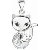 Strieborný prívesok s kryštálom Swarovski biela mačka 34235.1 Krystal Strieborný prívesok s kryštálom Swarovski biela mačka 34235.1 Krystal