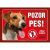 Juko Plastová tabuľa Pozor Pes Jack Russel Terier 21 x 14,7 cm