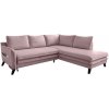 Miuform Pudrovo rozkladacia rohová pohovka Charming Charlie L pravý roh ružová