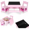 ECOTOYS Detský set stolík + 2 stoličky s tabuľou – ružový ECOTOYS Detský set stolík + 2 stoličky s tabuľou – ružový