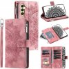 Multifunkčné peňaženkové puzdro Totem Zipper na Samsung Galaxy S25 Plus 5G - Ružová Multifunkčné peňaženkové puzdro Totem Zipper na Samsung Galaxy S25 Plus 5G - Ružová