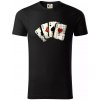 Poker - karty kreslené - Tričko z organickej bavlny - 2XL ( Čierna ) Poker - karty kreslené - Tričko z organickej bavlny - 2XL ( Čierna )