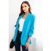 Kesi Włoski sako bez zapínania s podšívkou tyrkysová Kesi Włoski sako bez zapínania s podšívkou tyrkysová