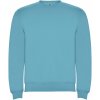 Clasica unisex sveter s výstrihom crewneck modrá tyrkysová